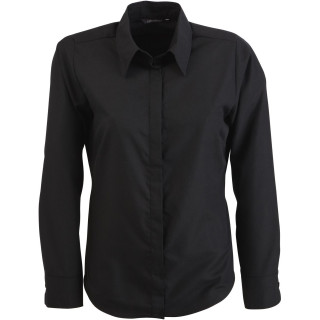 Chemise femme noire cintrée popeline stretch élégante