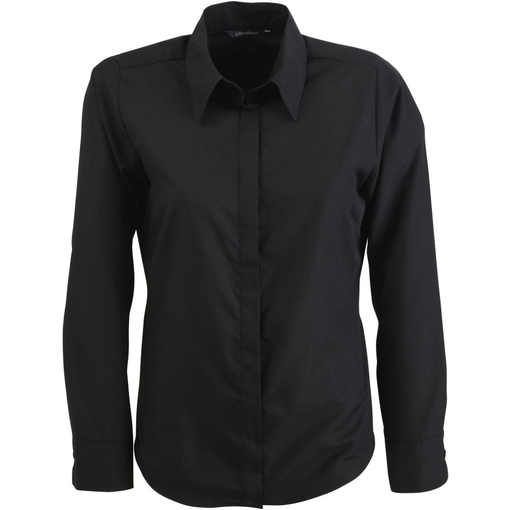 Chemise femme noire cintrée popeline stretch élégante