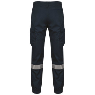 Pantalon cargo unisexe avec bas élastiqué et bande réfléchissante SSIAP