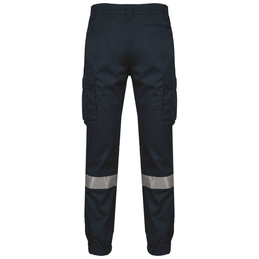 Pantalon cargo unisexe avec bas élastiqué et bande réfléchissante SSIAP