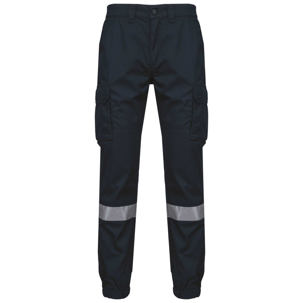 Pantalon cargo unisexe avec bas élastiqué et bande réfléchissante SSIAP