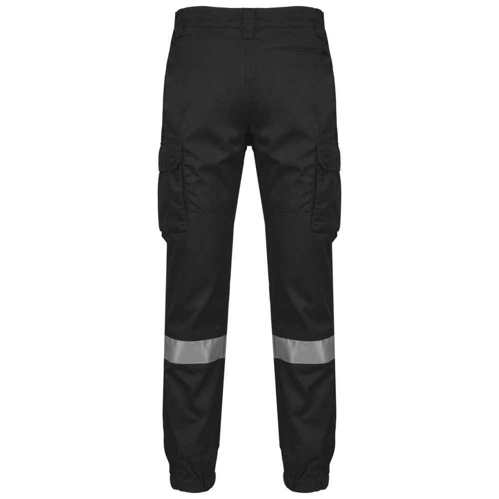 Pantalon cargo unisexe avec bas élastiqué et bande réfléchissante SSIAP