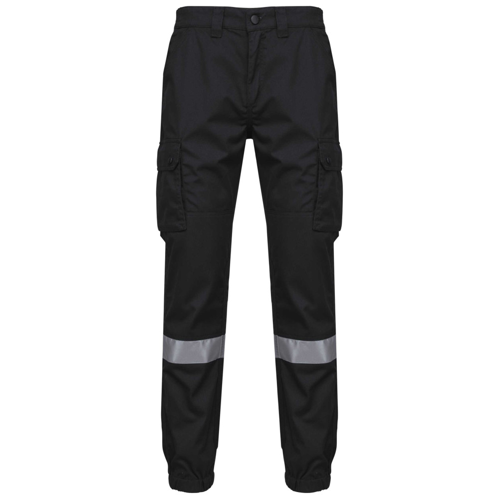 Pantalon cargo unisexe avec bas élastiqué et bande réfléchissante SSIAP