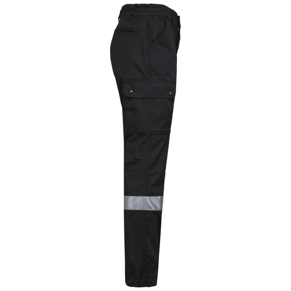 Pantalon cargo unisexe avec bas élastiqué et bande réfléchissante SSIAP