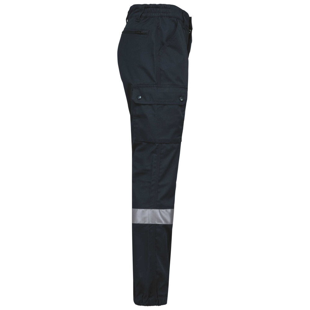 Pantalon cargo unisexe avec bas élastiqué et bande réfléchissante SSIAP