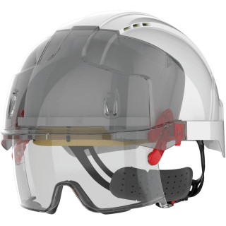 Casque de sécurité EVO® VISTAlens micro-visière, ventilé, avec sur-lunette integrée anti-buée, anti-rayures KN