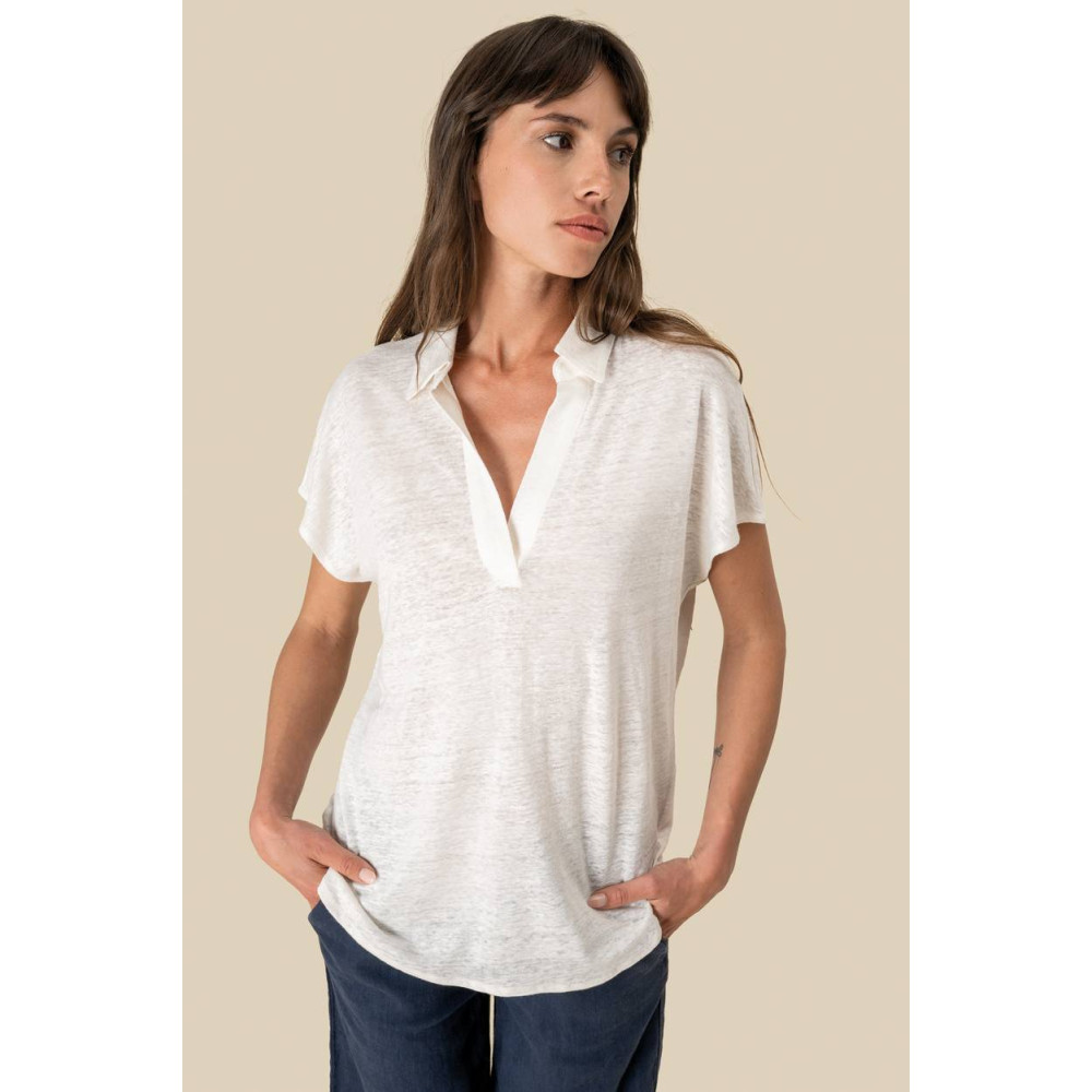 Polo en lin femme 