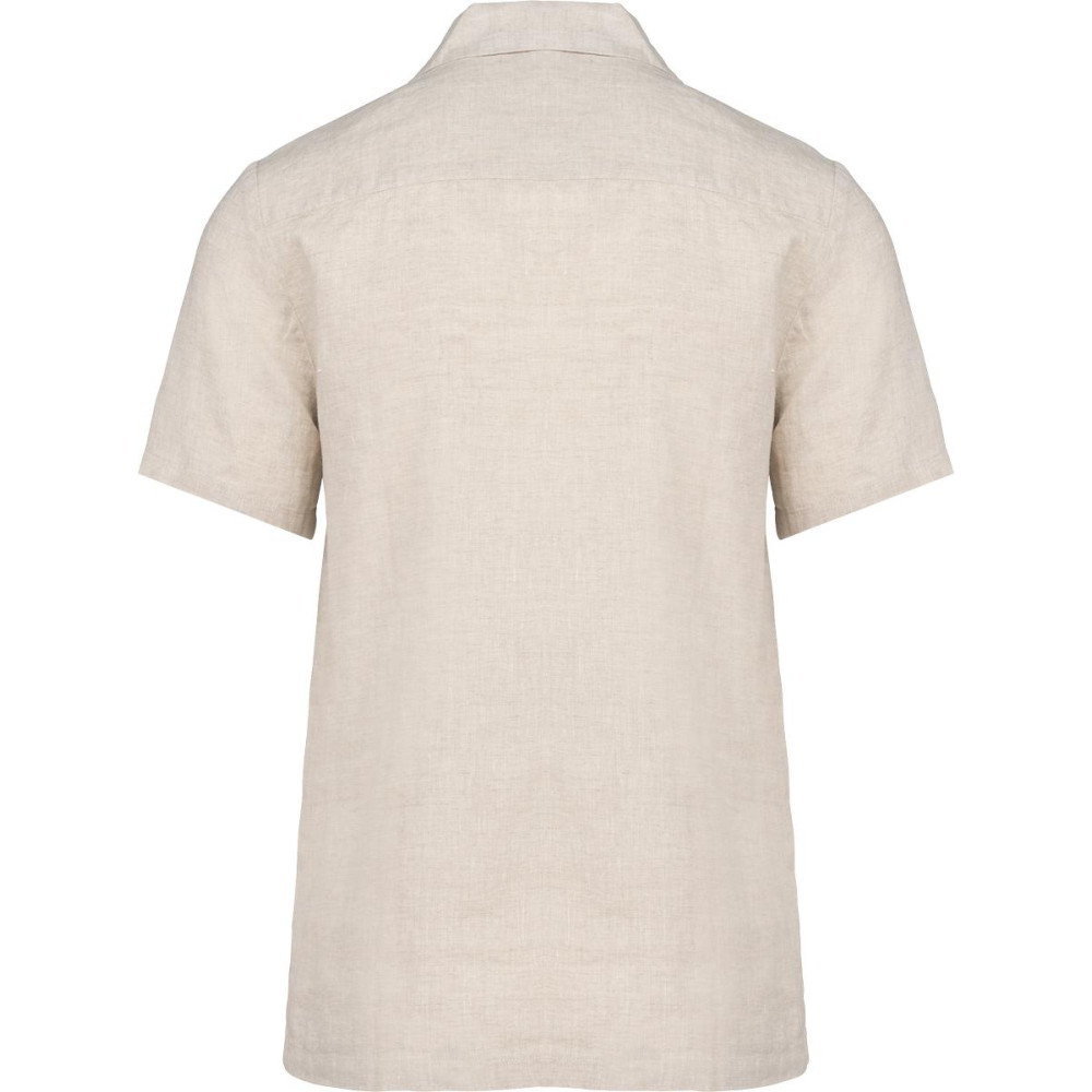 Chemise à col bowling en lin homme