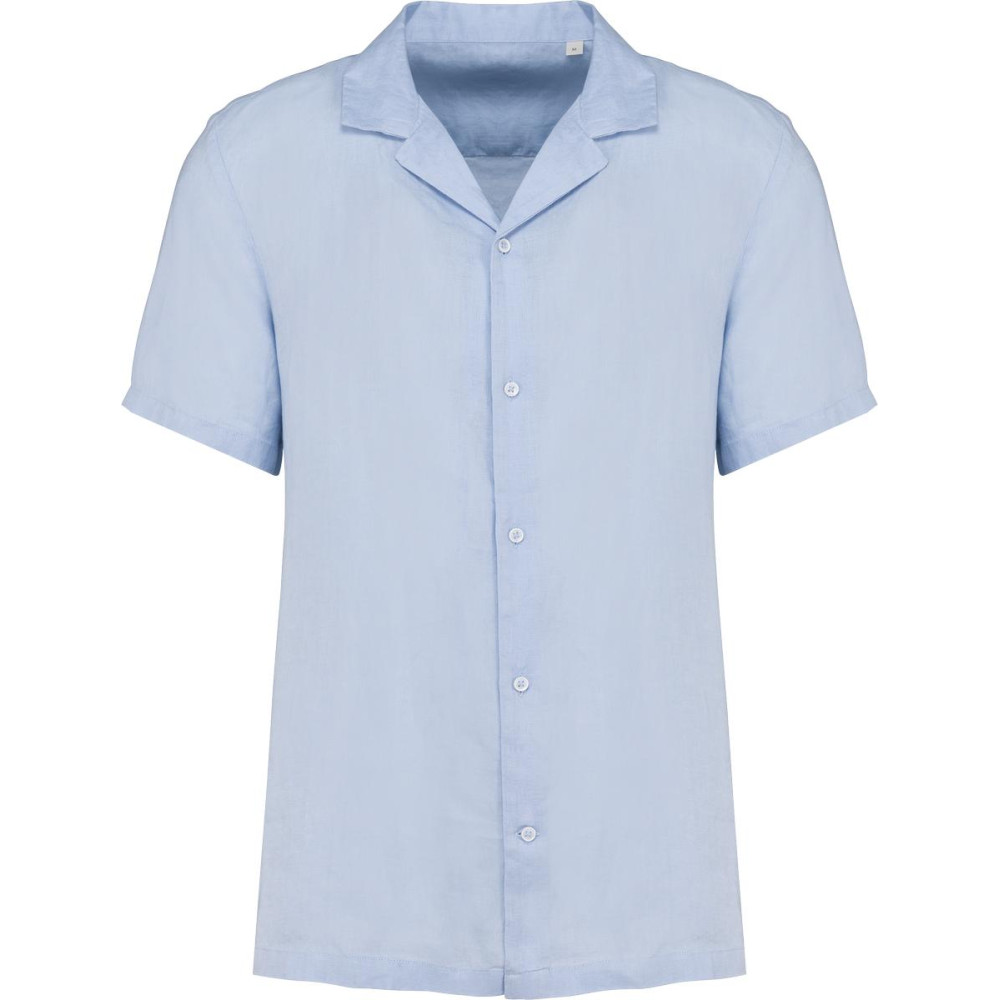 Chemise à col bowling en lin homme