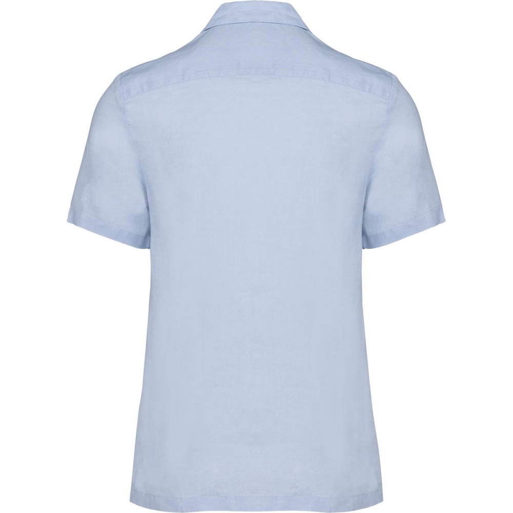 Chemise à col bowling en lin homme