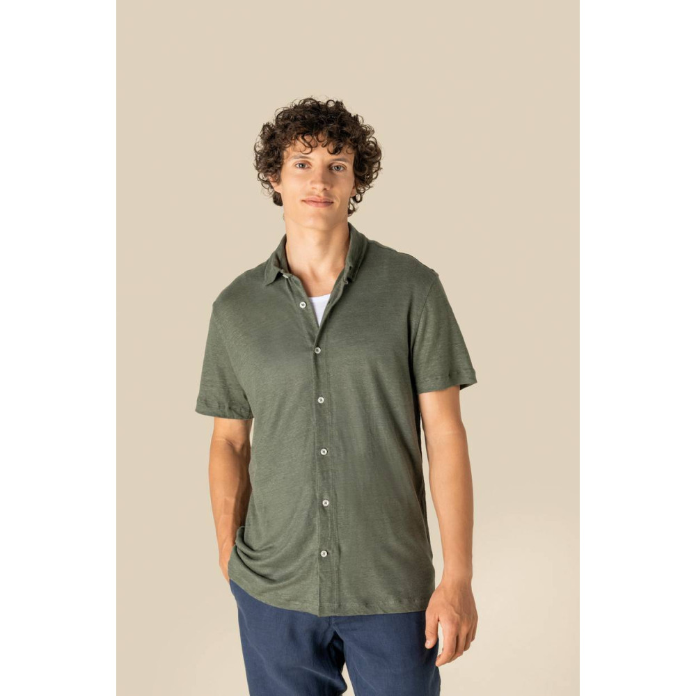 Chemise à manches courtes en lin homme