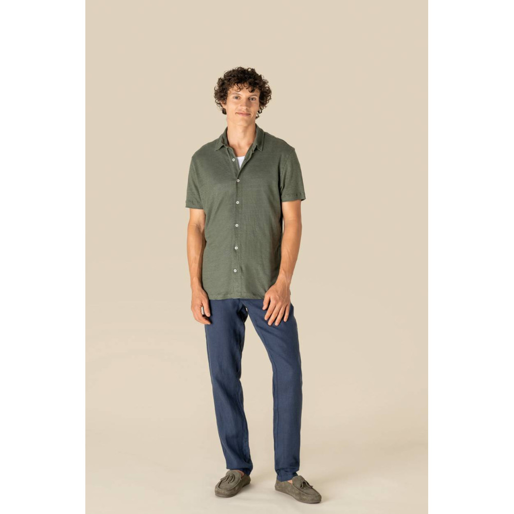 Chemise à manches courtes en lin homme