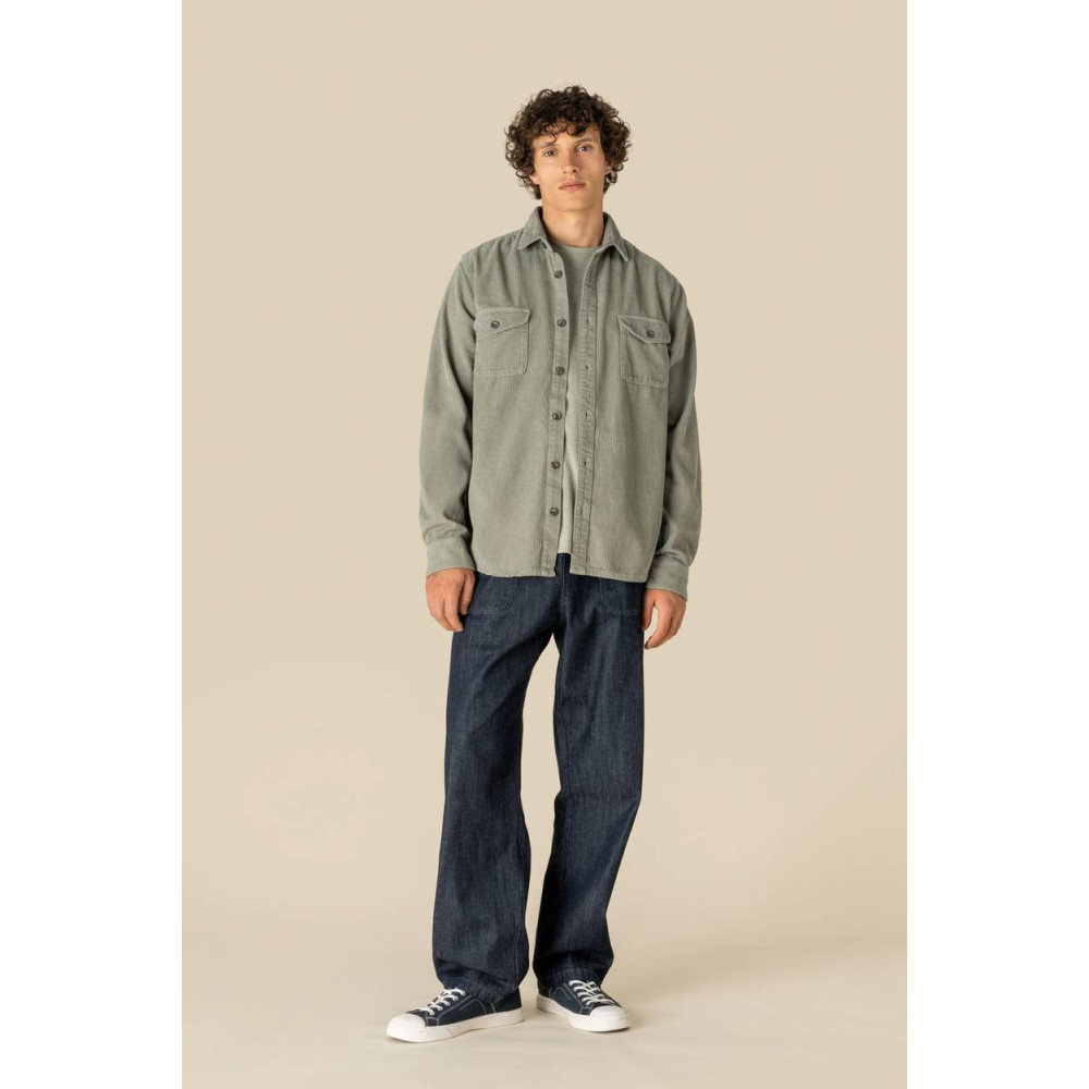 Surchemise écoresponsable délavée en velours cōtelé homme