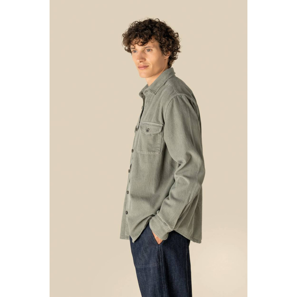 Surchemise écoresponsable délavée en velours cōtelé homme