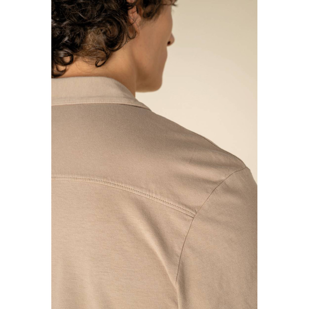 Chemise écoresponsable à col bowling délavée en jersey manches courtes homme
