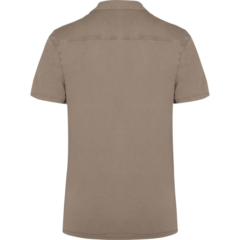 Chemise écoresponsable à col bowling délavée en jersey manches courtes homme