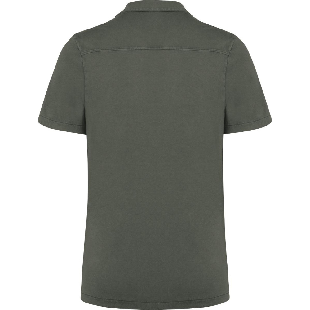 Chemise écoresponsable à col bowling délavée en jersey manches courtes homme