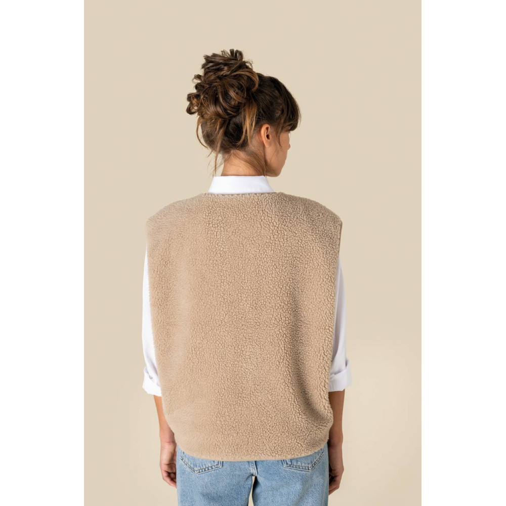 Veste sans manches en sherpa femme