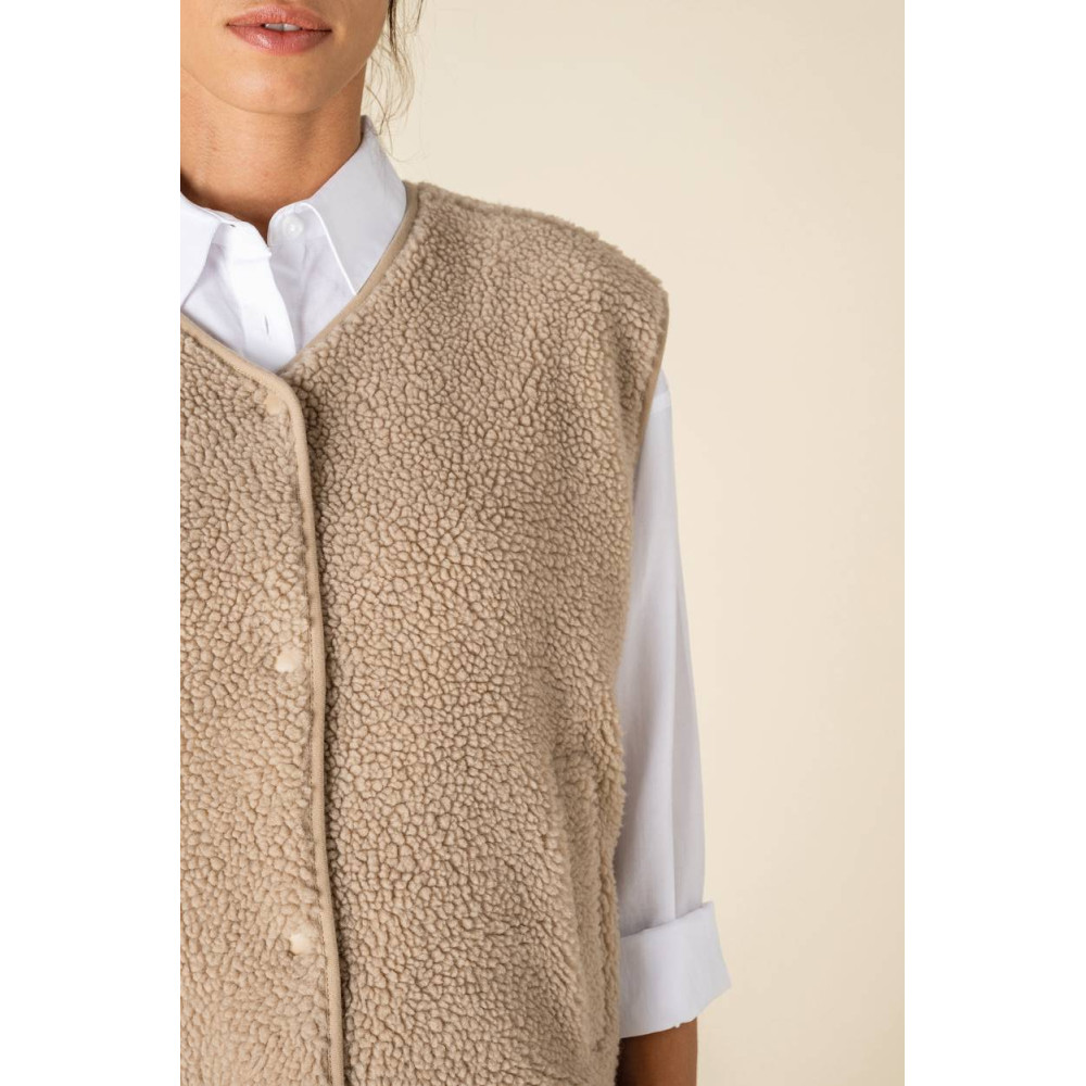 Veste sans manches en sherpa femme