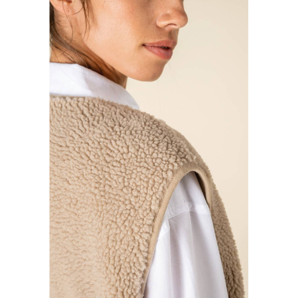 Veste sans manches en sherpa femme