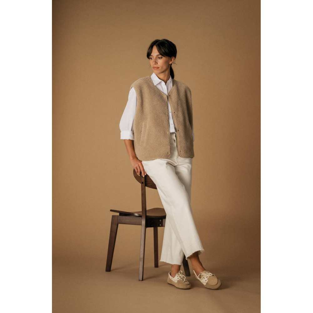 Veste sans manches en sherpa femme