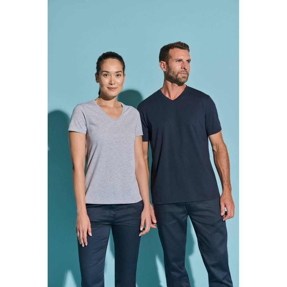 T-shirt écoresponsable col V antibactérien femme