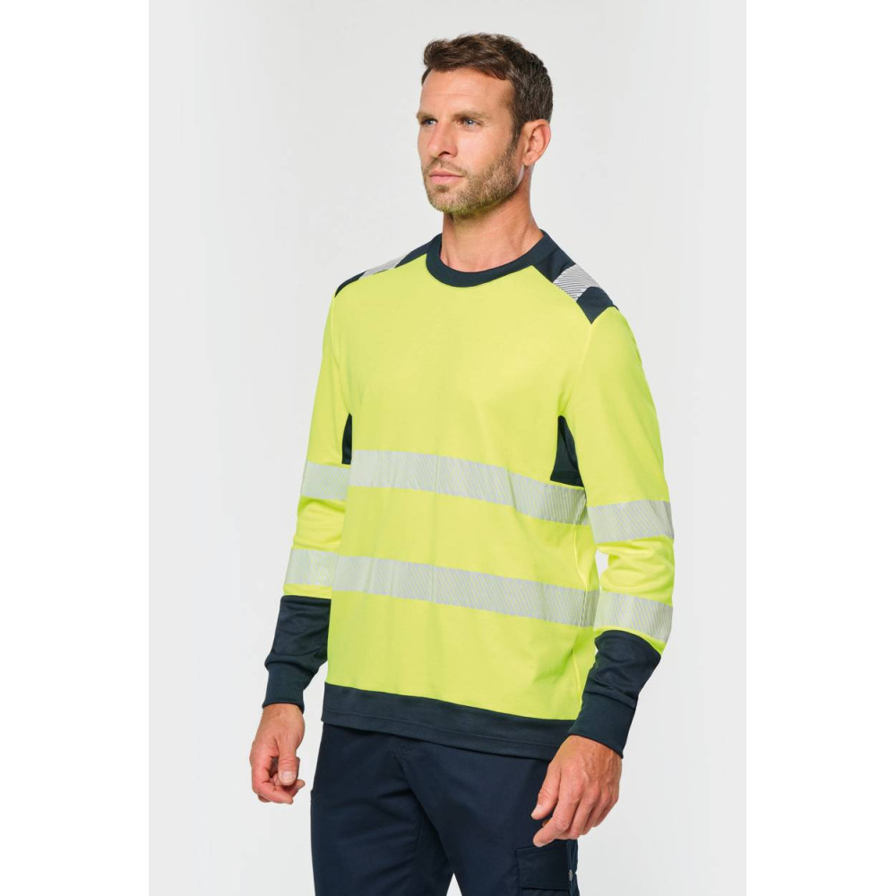 T-shirt de sécurité recyclé col rond manches longues unisexe