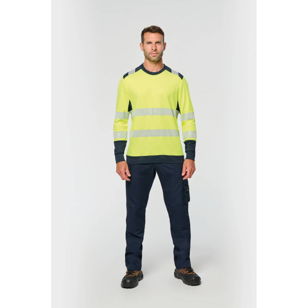 T-shirt de sécurité recyclé col rond manches longues unisexe