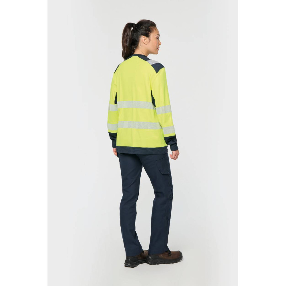 T-shirt de sécurité recyclé col rond manches longues unisexe