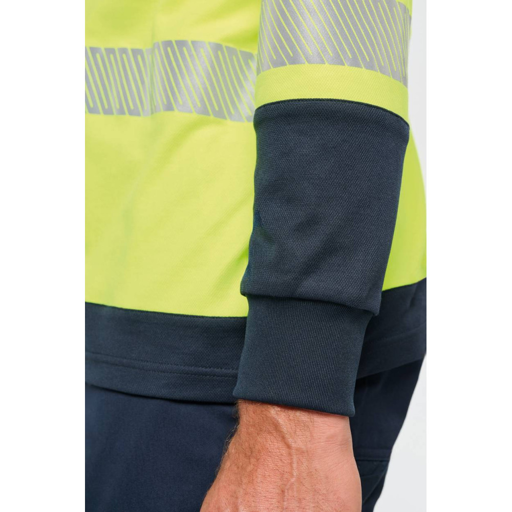 T-shirt de sécurité recyclé col rond manches longues unisexe