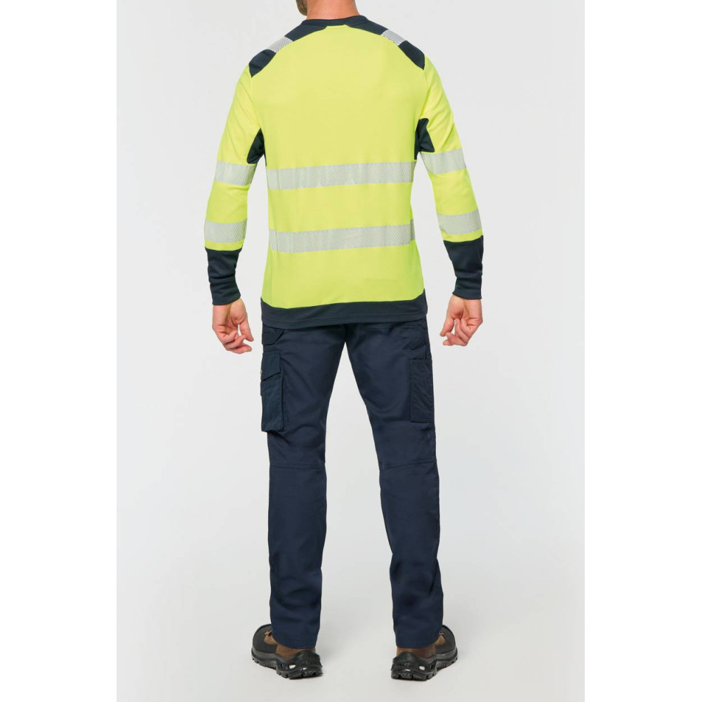 T-shirt de sécurité recyclé col rond manches longues unisexe