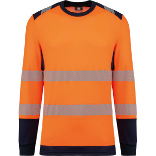 T-shirt de sécurité recyclé col rond manches longues unisexe