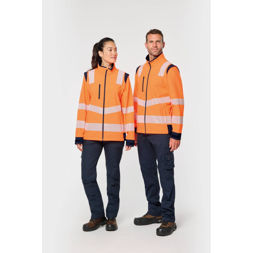 Veste softshell de sécurité recyclée avec manches détachables unisexe