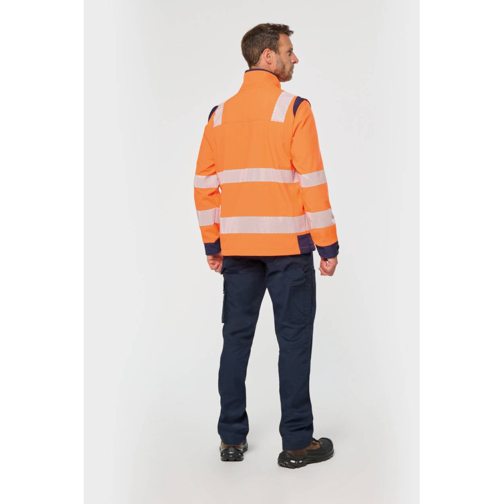 Veste softshell de sécurité recyclée avec manches détachables unisexe