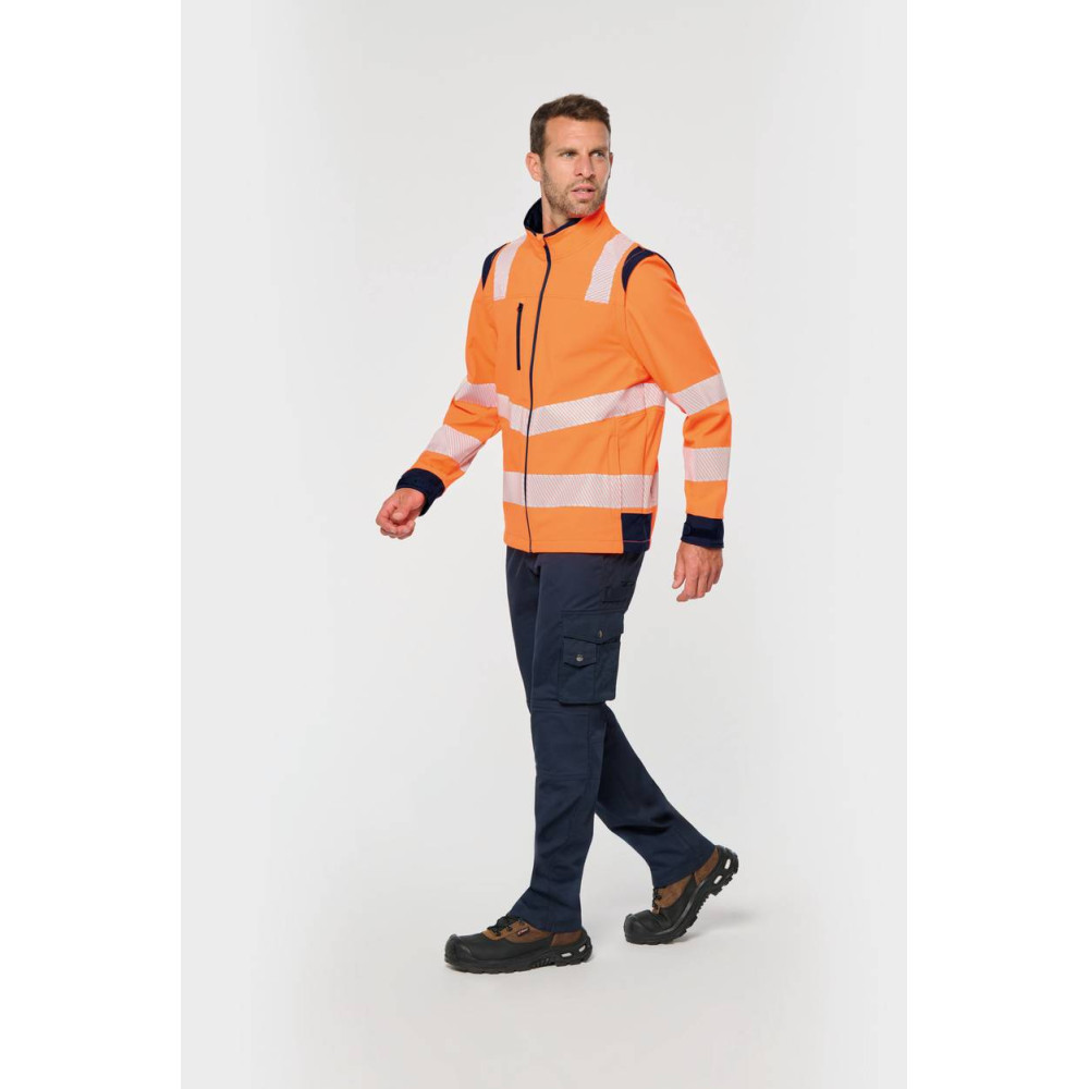 Veste softshell de sécurité recyclée avec manches détachables unisexe