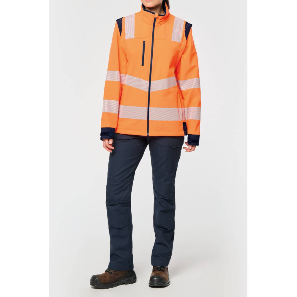 Veste softshell de sécurité recyclée avec manches détachables unisexe