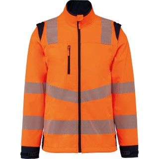 Veste softshell de sécurité recyclée avec manches détachables unisexe