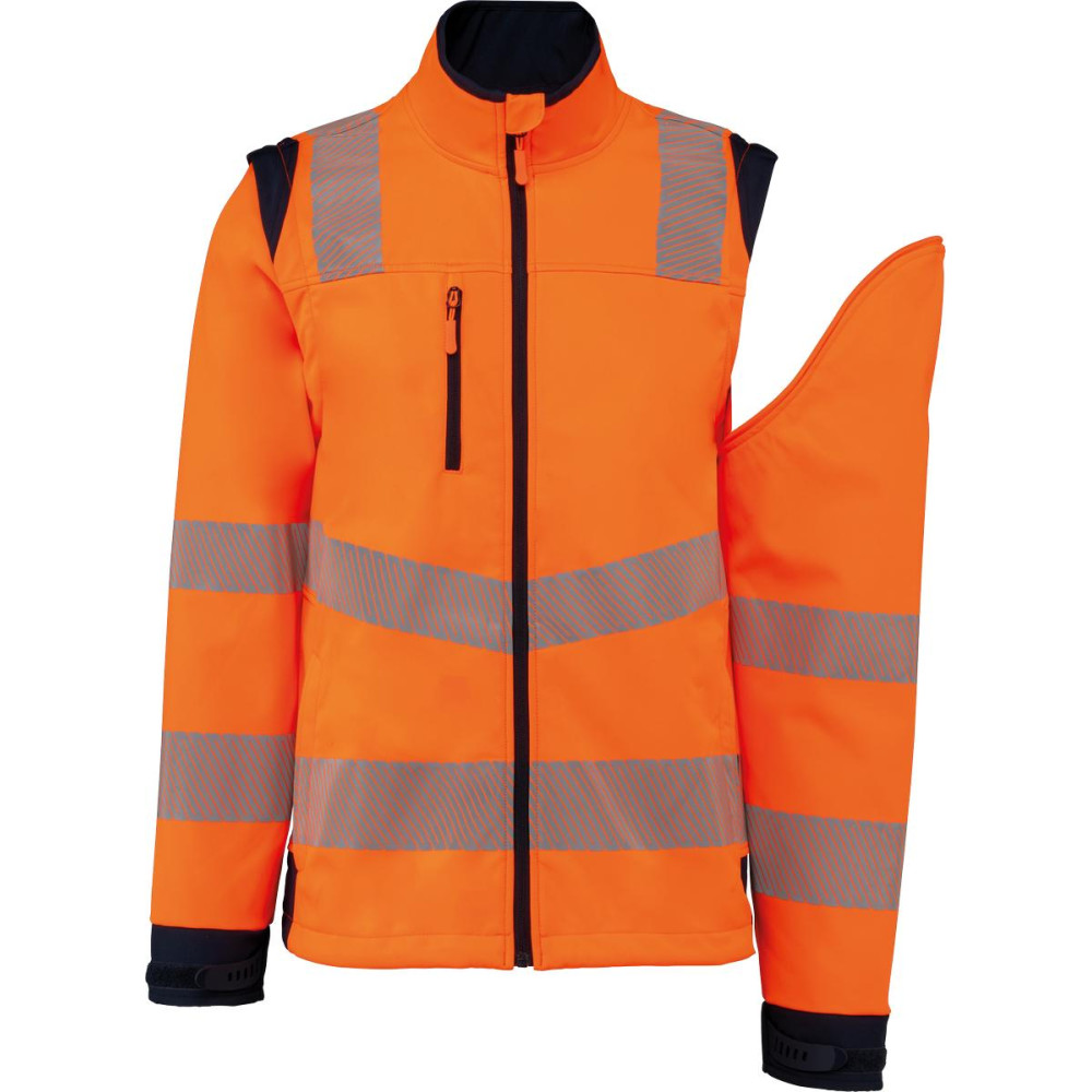 Veste softshell de sécurité recyclée avec manches détachables unisexe
