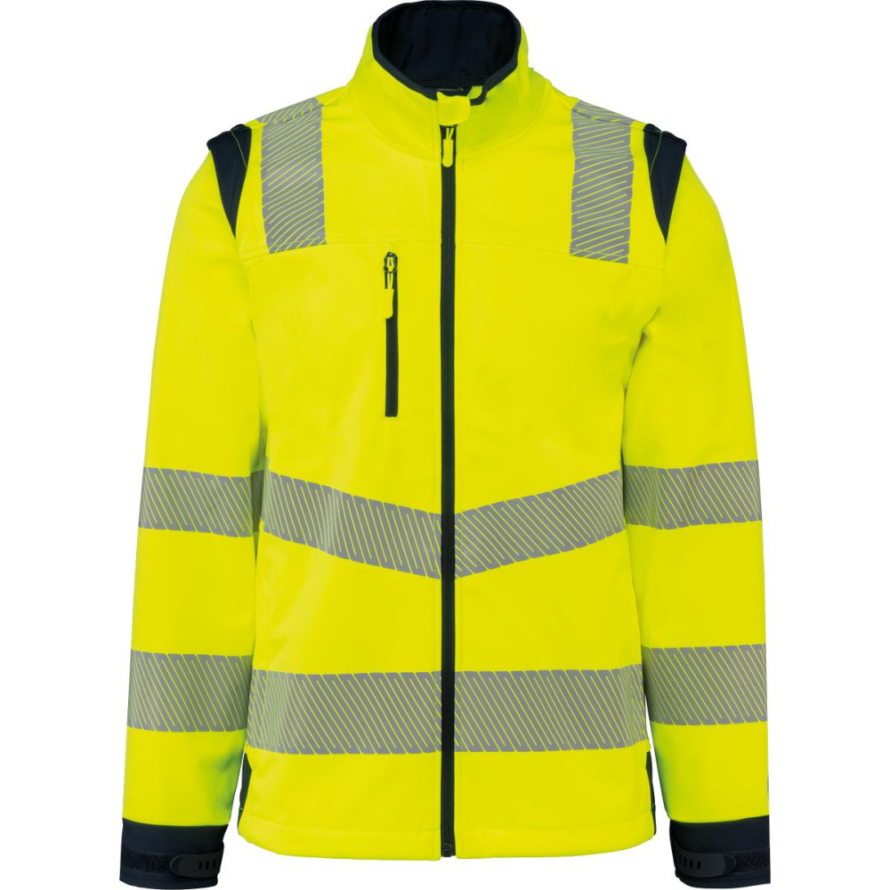 Veste softshell de sécurité recyclée avec manches détachables unisexe