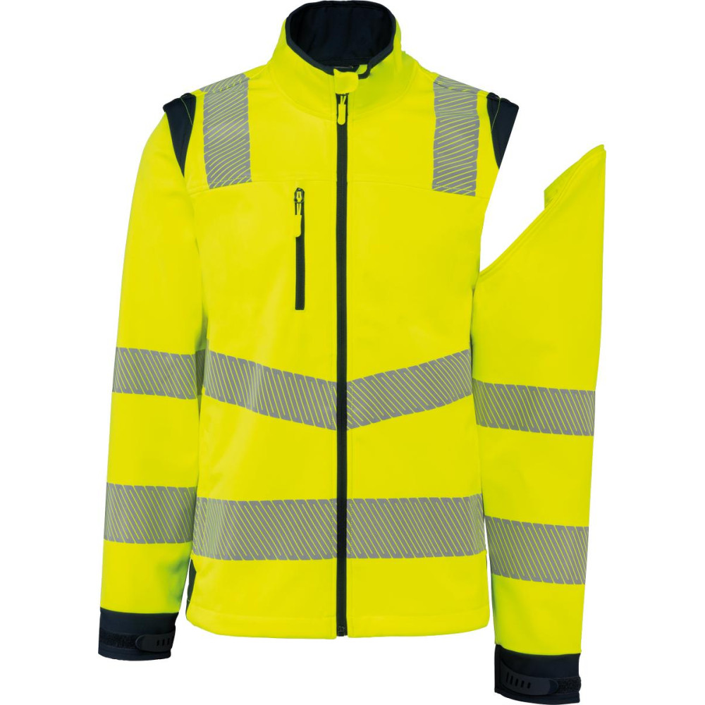 Veste softshell de sécurité recyclée avec manches détachables unisexe