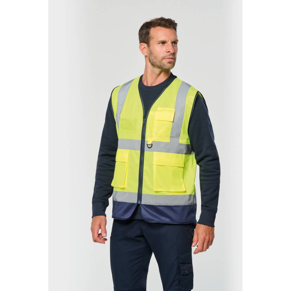 Gilet de sécurité haute visibilité recyclé avec zip unisexe