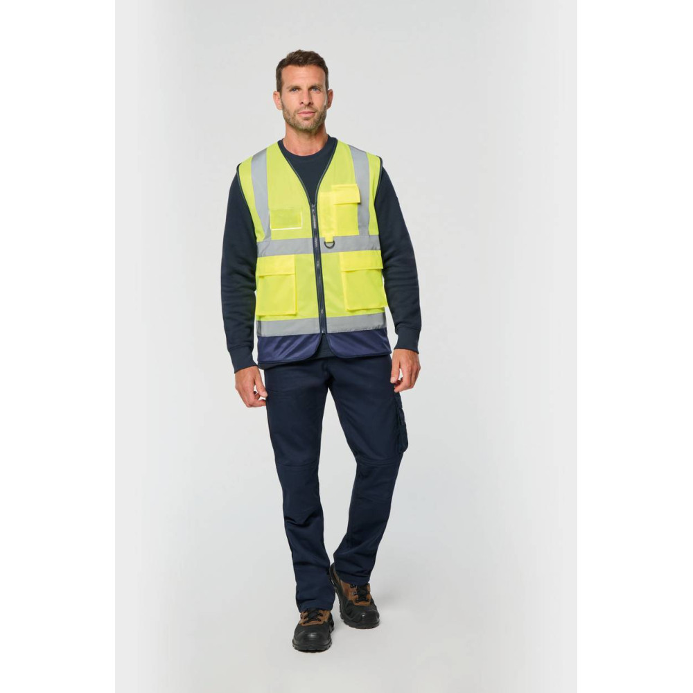 Gilet de sécurité haute visibilité recyclé avec zip unisexe