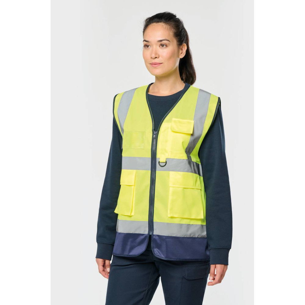 Gilet de sécurité haute visibilité recyclé avec zip unisexe