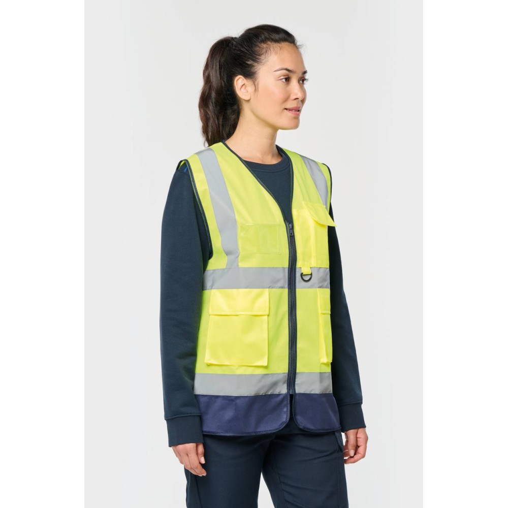 Gilet de sécurité haute visibilité recyclé avec zip unisexe