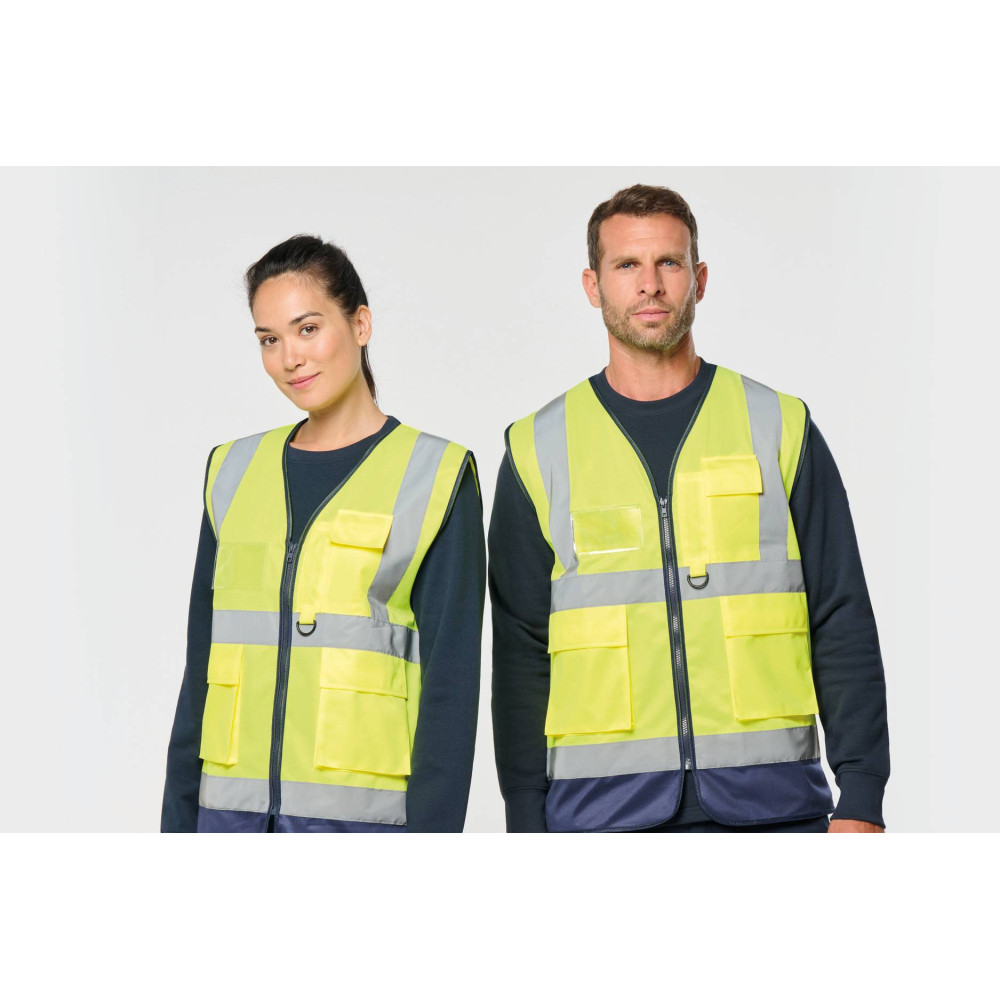 Gilet de sécurité haute visibilité recyclé avec zip unisexe