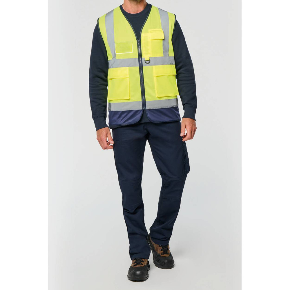 Gilet de sécurité haute visibilité recyclé avec zip unisexe