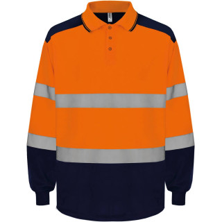 Polo bicolore manches longues haute visibilité