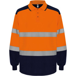 Polo bicolore manches longues haute visibilité