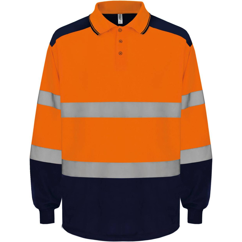 Polo bicolore manches longues haute visibilité