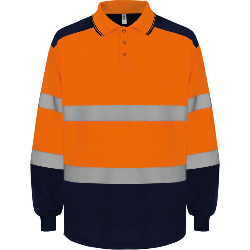 Polo bicolore manches longues haute visibilité